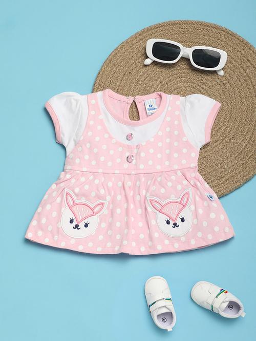 kids pink cotton frock - 21067992 - Very Small Image - 1
