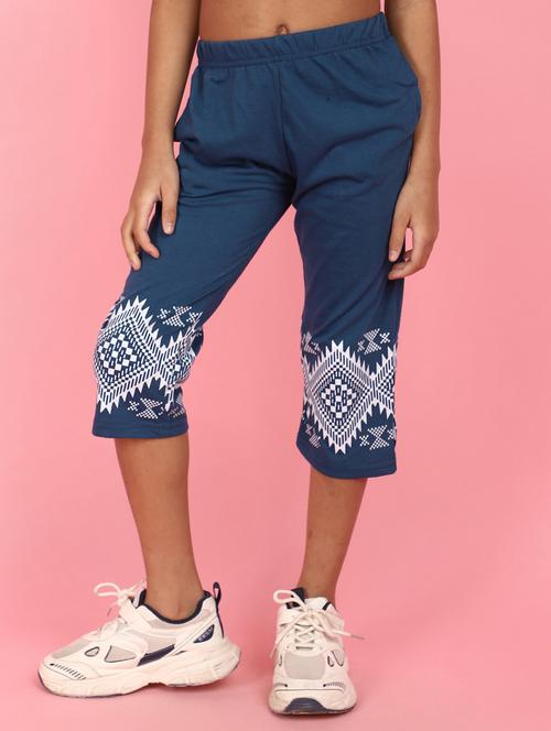 teal blue cotton three-fourth - 21068016 - Very Small Image - 1