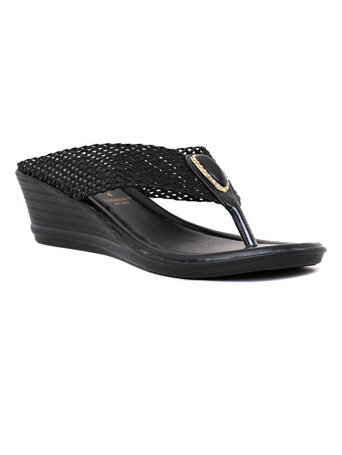 black synthetic slip on sandals - 21069600 - Very Small Image - 1