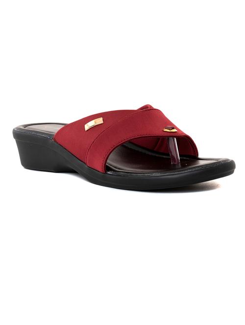 maroon fabric slip on sandals - 21069604 - Very Small Image - 1