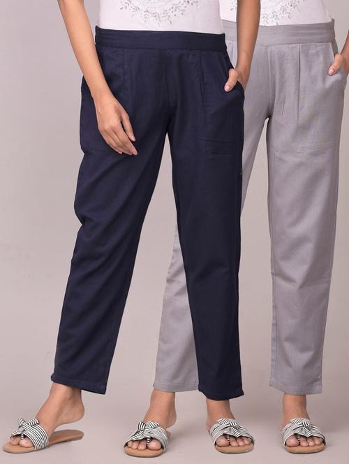 multi color pack of 2 solids trousers - 21071923 - Very Small Image - 1