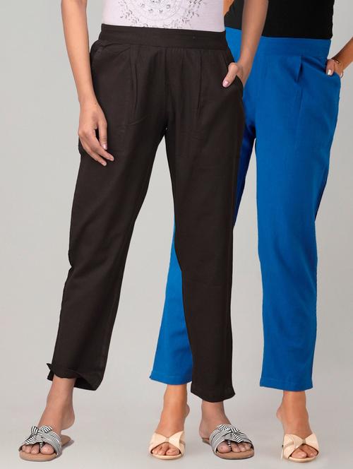 multi color pack of 2 solids trousers - 21071930 - Very Small Image - 1