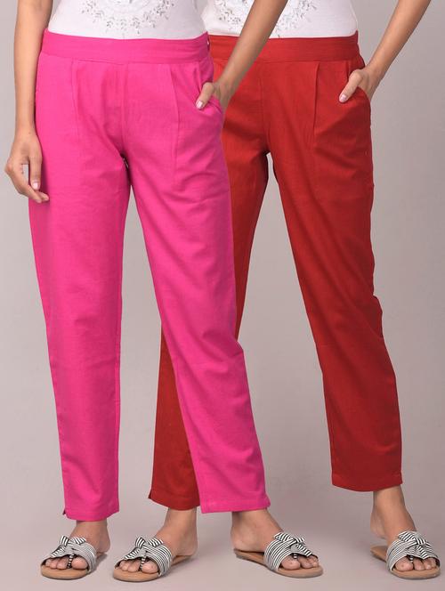multi color pack of 2 solids trousers - 21071941 - Very Small Image - 1