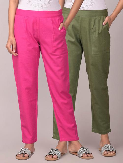 multi color pack of 2 solids trousers - 21071942 - Very Small Image - 1