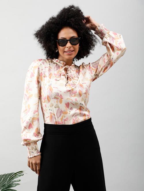 off white printed detailed casual top - 21072182 - Very Small Image - 1