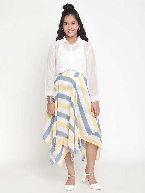 white stripes printed skirt top - 21072298 - Very Small Image - 1