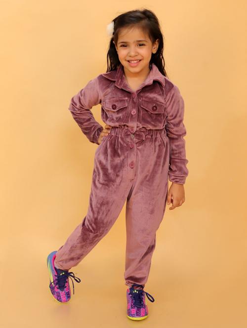 girls solid full lenght jump suit - 21072393 - Very Small Image - 1