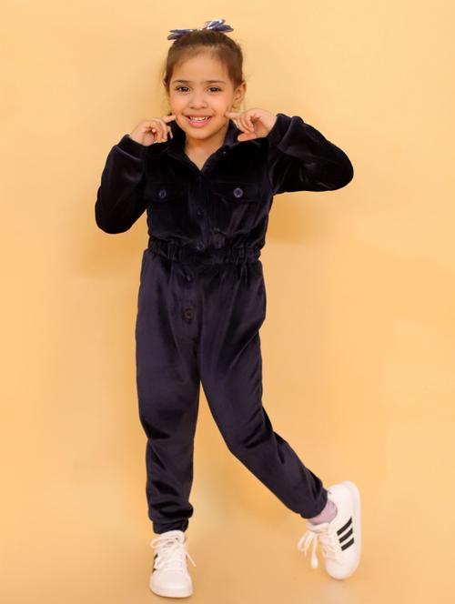 solid navy blue detailed jumpsuit - 21072394 - Very Small Image - 1