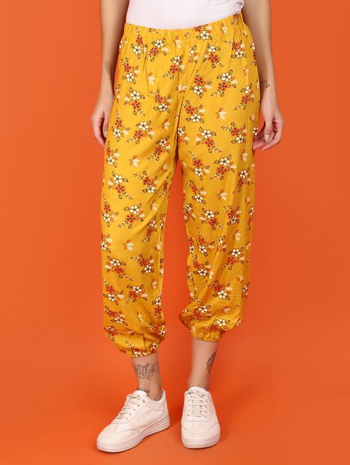 gold rayon printed jogger - 21074079 - Very Small Image - 1