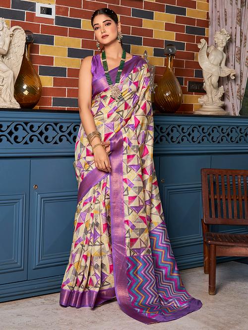 women geometric printed saree - 21074369 - Very Small Image - 1