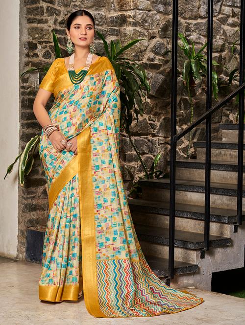 geometric printed saree - 21074378 - Very Small Image - 1