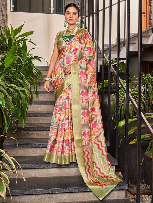geometric printed saree - 21074381 - Very Small Image - 1