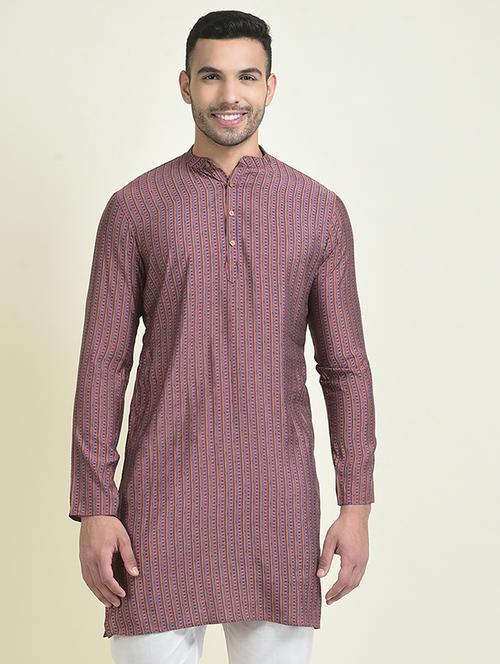 men long sleeve printed long kurta - 21074984 - Very Small Image - 1