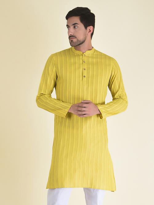 men mandarin neck striped long kurta - 21075071 - Very Small Image - 1