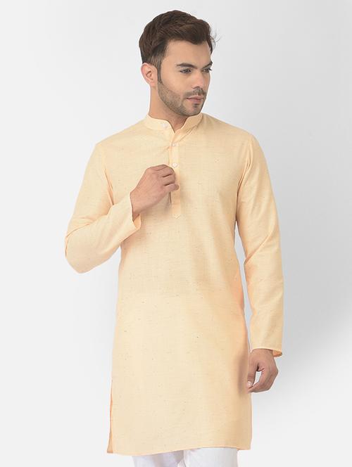 yellow cotton short kurta - 21075081 - Very Small Image - 1