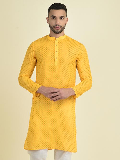 yellow cotton short kurta - 21075133 - Very Small Image - 1
