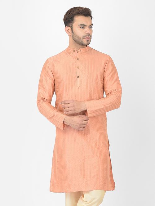 pink jacquard short kurta - 21075148 - Very Small Image - 1