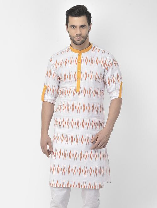 men mandarin neck printed long kurta - 21075187 - Very Small Image - 1
