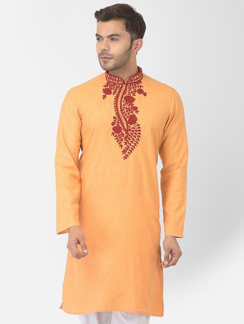 men embroidered long kurta - 21075240 - Very Small Image - 1