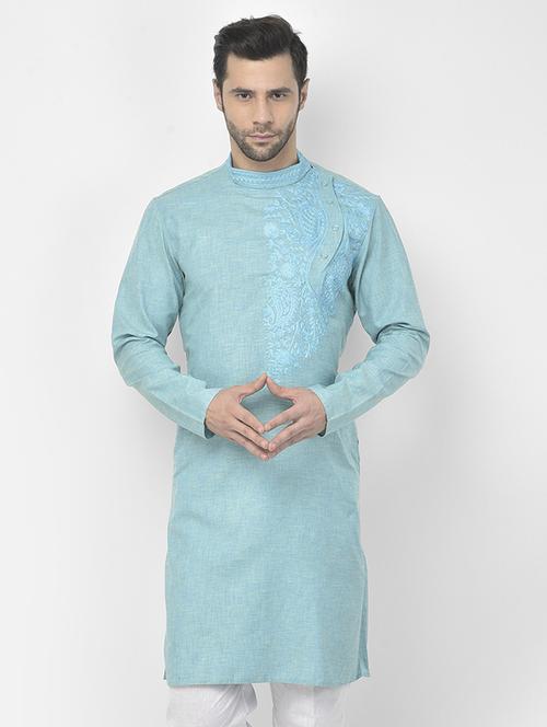 men long sleeve self-designed kurta - 21075268 - Very Small Image - 1