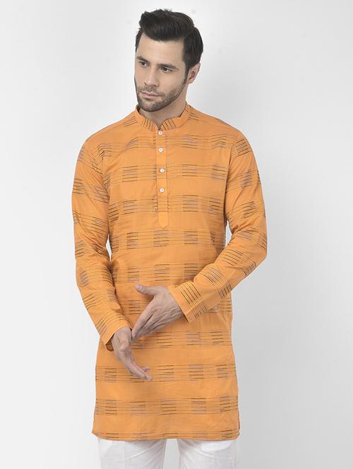 men mandarin neck self design long kurta - 21075327 - Very Small Image - 1
