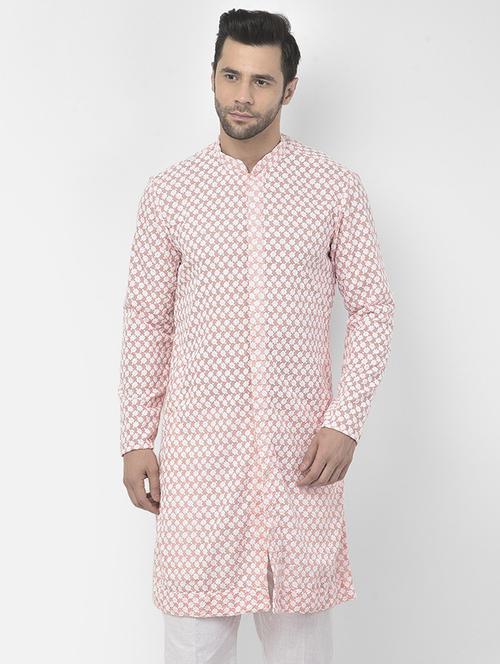 men long sleeve self-designed kurta - 21075345 - Very Small Image - 1
