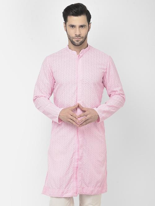 men long sleeve self-designed kurta - 21075348 - Very Small Image - 1