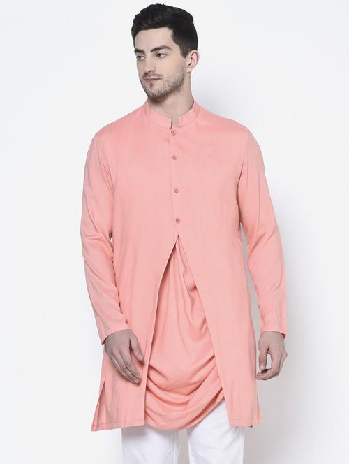 men long sleeve solid long kurta - 21075379 - Very Small Image - 1