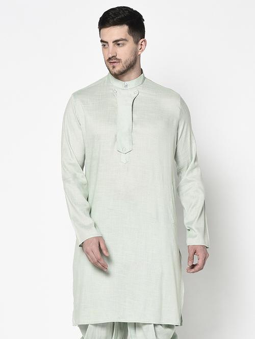 men mandarin neck solid long kurta - 21075397 - Very Small Image - 1