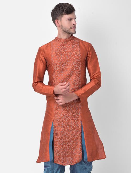 men mandarin neck long sleeves kurta - 21075575 - Very Small Image - 1
