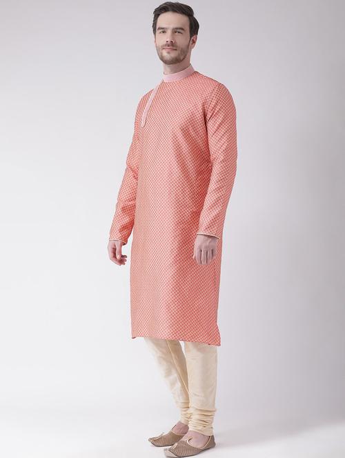 men long sleeve self-designed kurta - 21075678 - Very Small Image - 1
