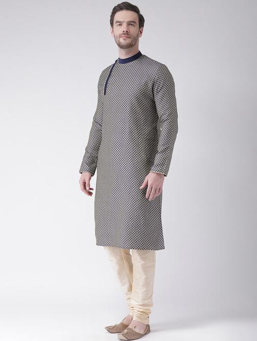 men long sleeved self design long kurta - 21075684 - Very Small Image - 1