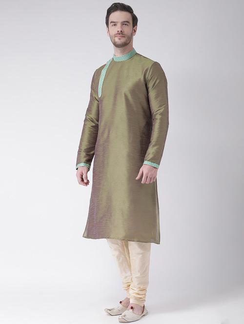men long sleeve self-designed kurta - 21075686 - Very Small Image - 1