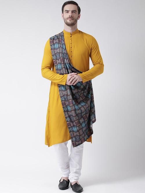 men mandarin neck kurta with attached dupatta - 21075711 - Very Small Image - 1