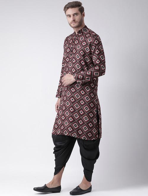 men printed mandarin neck kurta - 21075716 - Very Small Image - 1