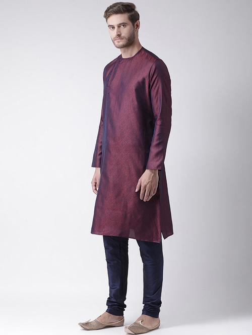 men long sleeved self design long kurta - 21075728 - Very Small Image - 1