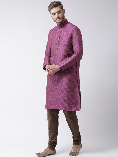 men self design mandarin neck kurta - 21075731 - Very Small Image - 1