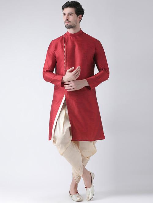 men overlap neck solid long kurta - 21075791 - Very Small Image - 1