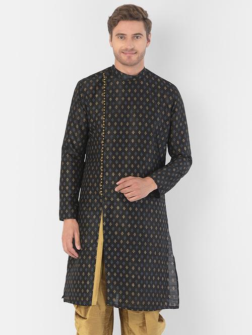 men black printed detailed kurta - 21075798 - Very Small Image - 1