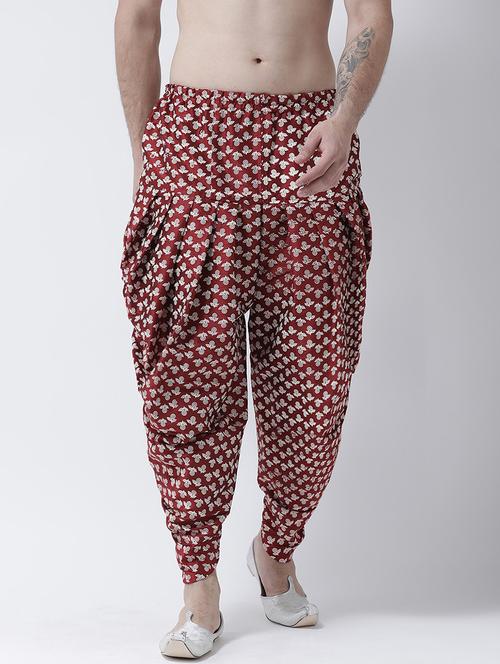 men printed mid rise dhoti - 21076180 - Very Small Image - 1