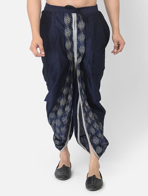 men printed silk blend dhoti - 21076274 - Very Small Image - 1
