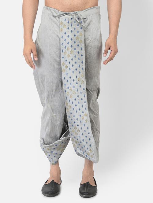 men printed silk blend dhoti - 21076300 - Very Small Image - 1