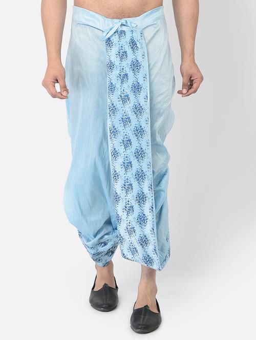 men printed silk blend dhoti - 21076305 - Very Small Image - 1