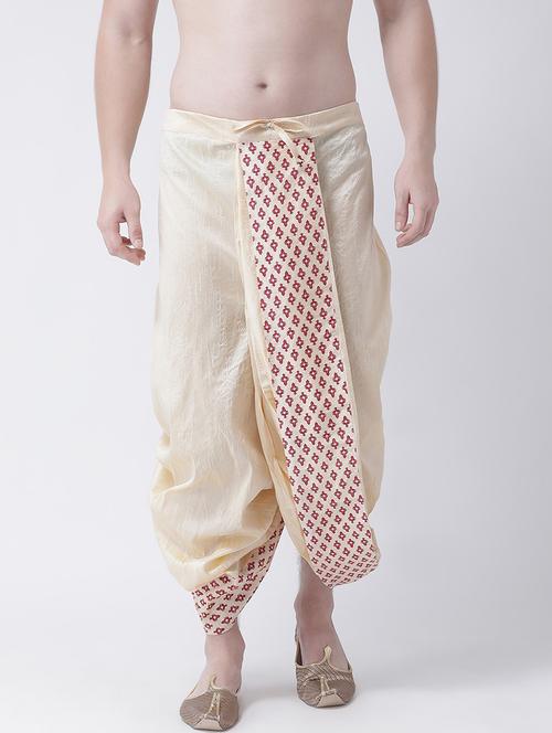 men printed silk blend dhoti - 21076310 - Very Small Image - 1