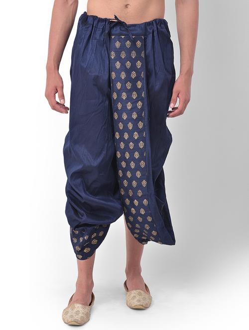 men printed silk blend dhoti - 21076347 - Very Small Image - 1