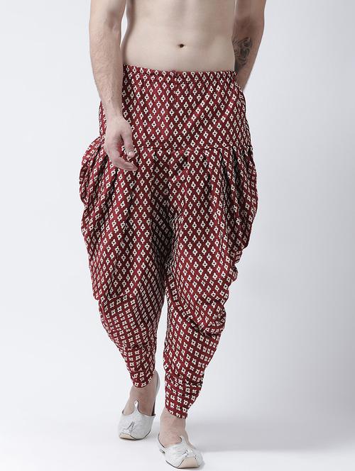 men printed mid rise dhoti - 21076388 - Very Small Image - 1