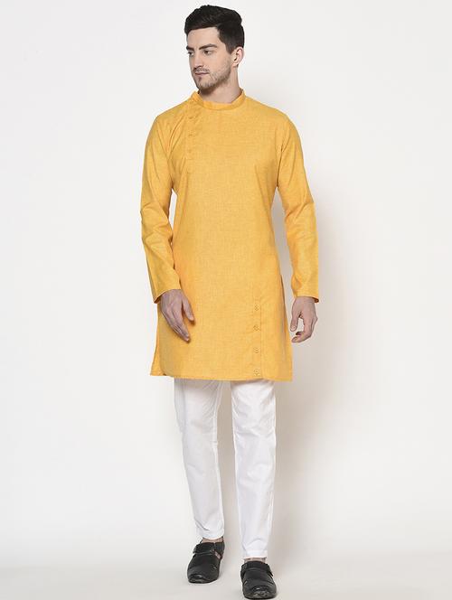 men long sleeve kurta trouser set - 21077859 - Very Small Image - 1
