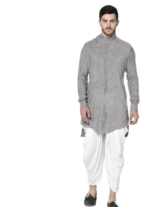 men long sleeve dhoti kurta set - 21077901 - Very Small Image - 1