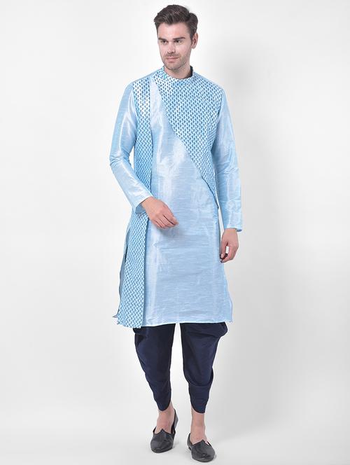 men long sleeve dhoti kurta set - 21077929 - Very Small Image - 1