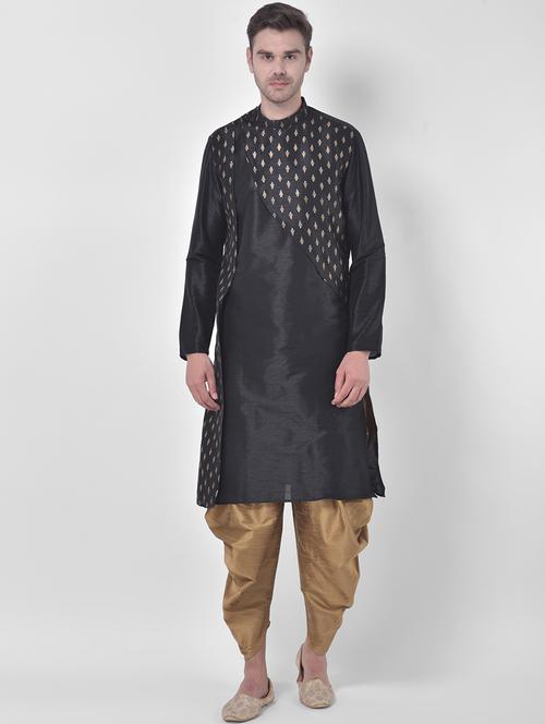 men long sleeve dhoti kurta set - 21077946 - Very Small Image - 1